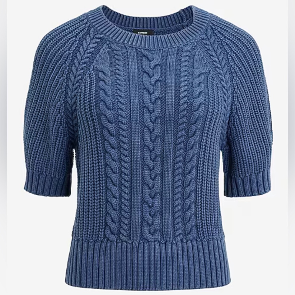 Express Heather Blue Knit Sweater